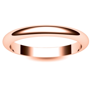D Shape Light - 2.5mm (DSSL2.5-R) Rose Gold Wedding Ring